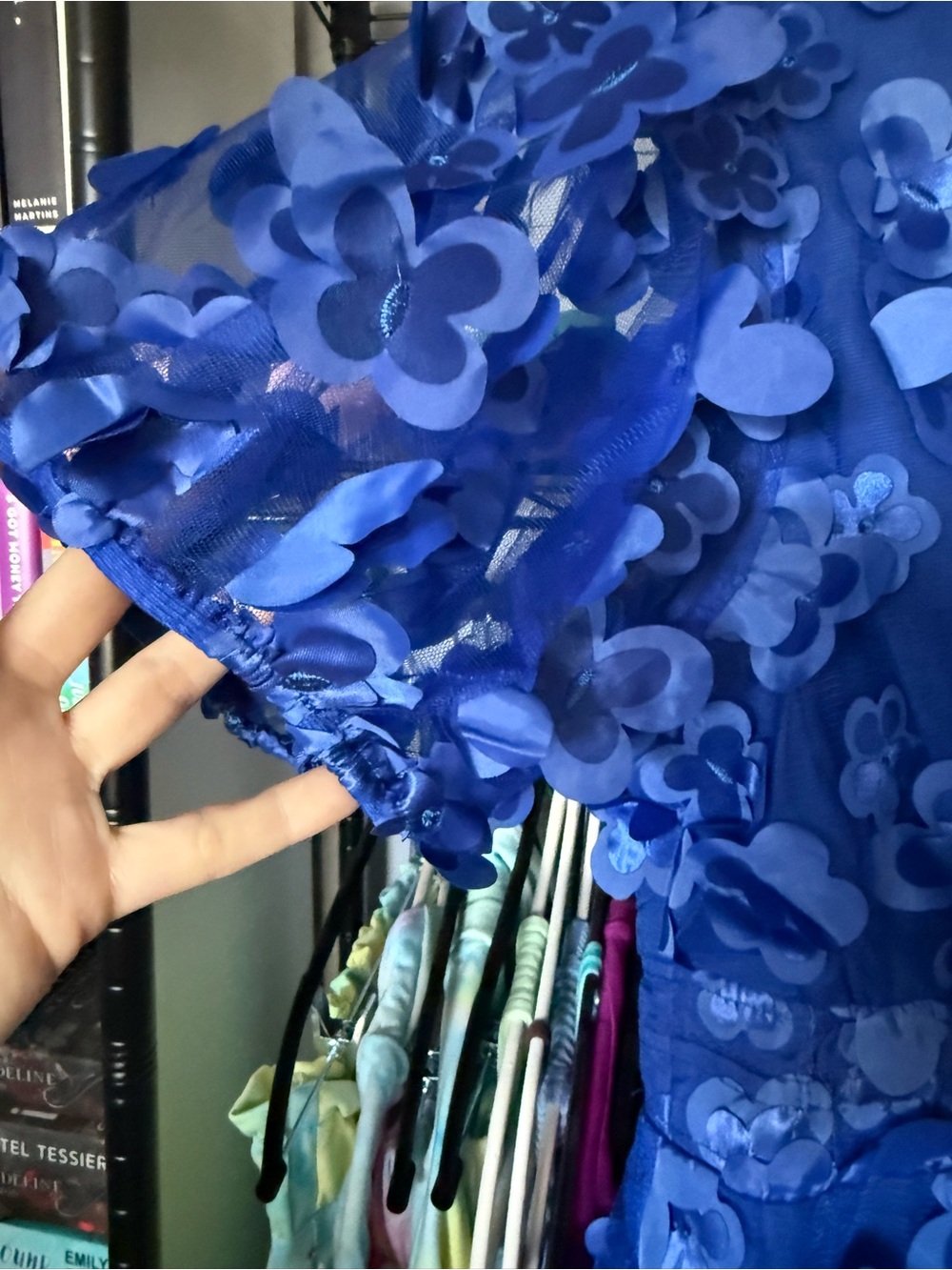 Umgee Royal Blue Floral Mini Dress - Picture 6 of 7